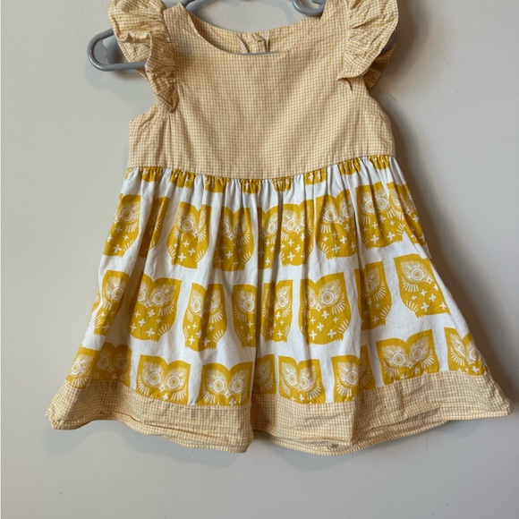 Ricrac & Ruffles Other - Ricrac & Ruffles Yellow and White Owl Print girls  Dress sie 2T